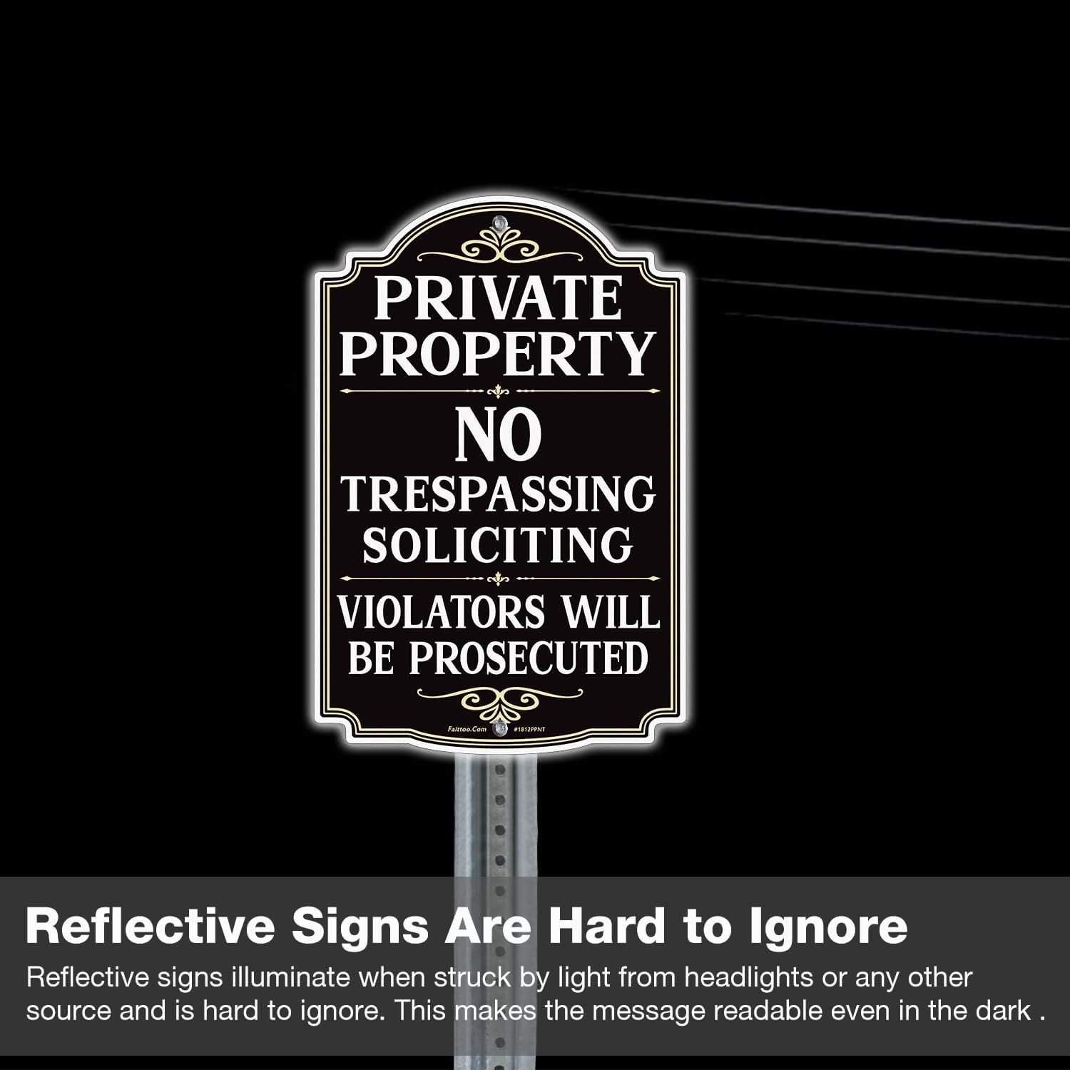 Private Property No Trespassing Sign, Violators Will Be Prosecuted, 17.5 x 11…