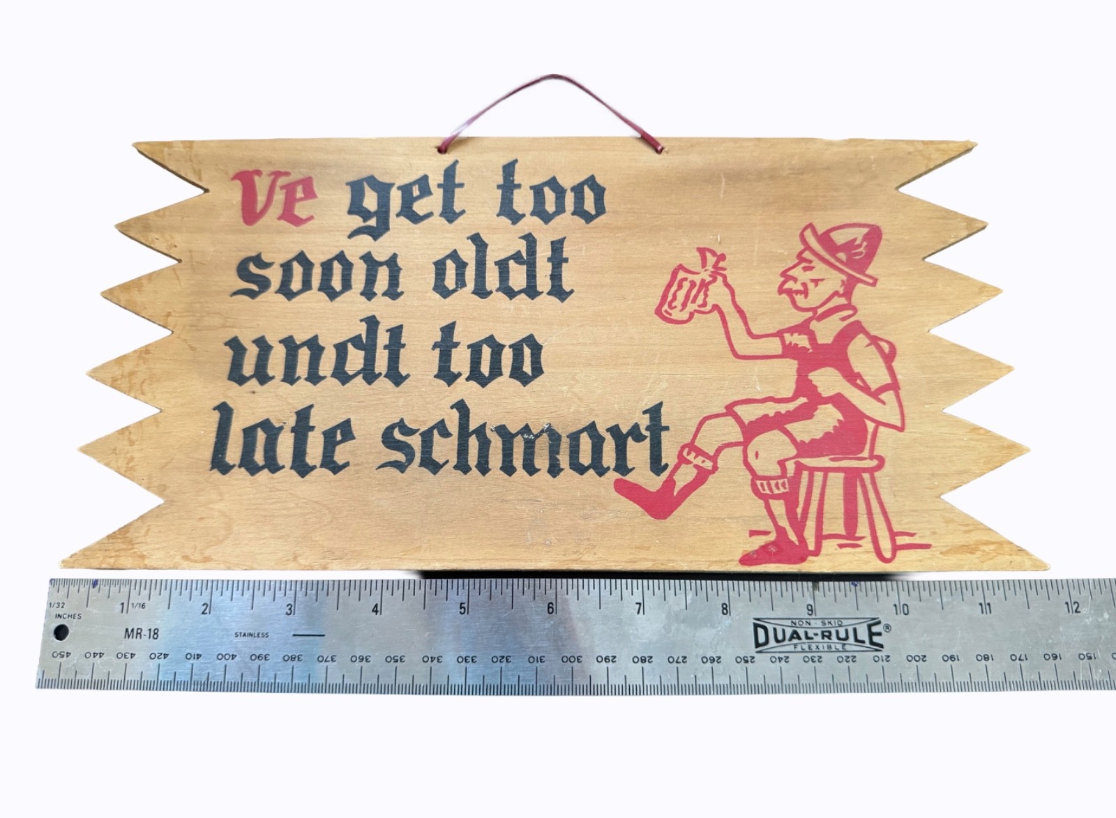 German Kitsch Wooden Sign Novelty Drinking Pub Decor Oktoberfest Bar
