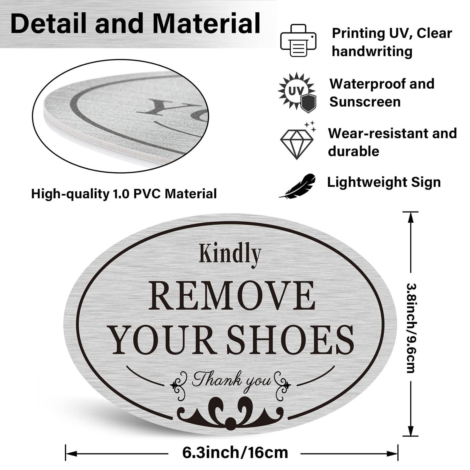 “CARGEN 2-Pack “”Kindly Remove Your Shoes”” Oval Door Decal Stickers (6.3″” x…