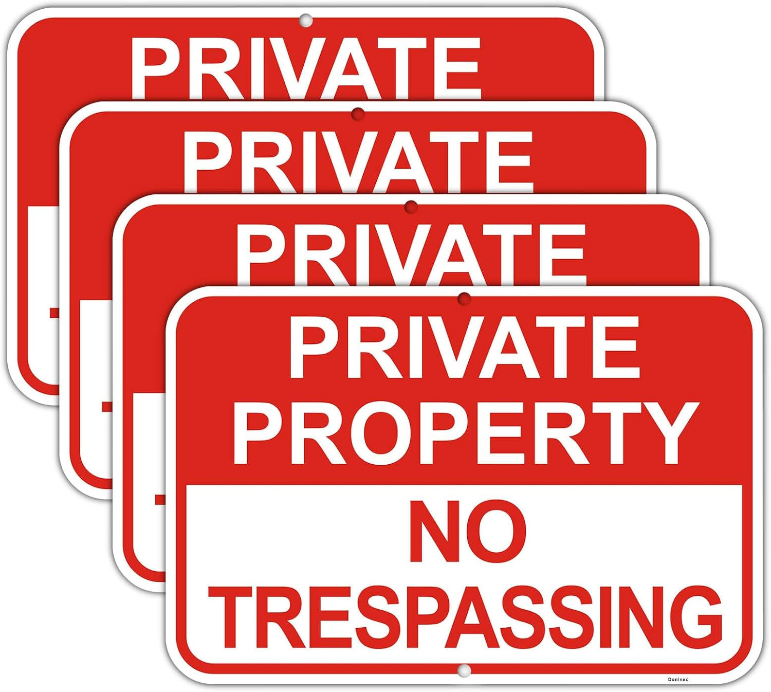 4 Pack 18×12″ Reflective No Trespassing Signs – Durable Metal, Weatherproof