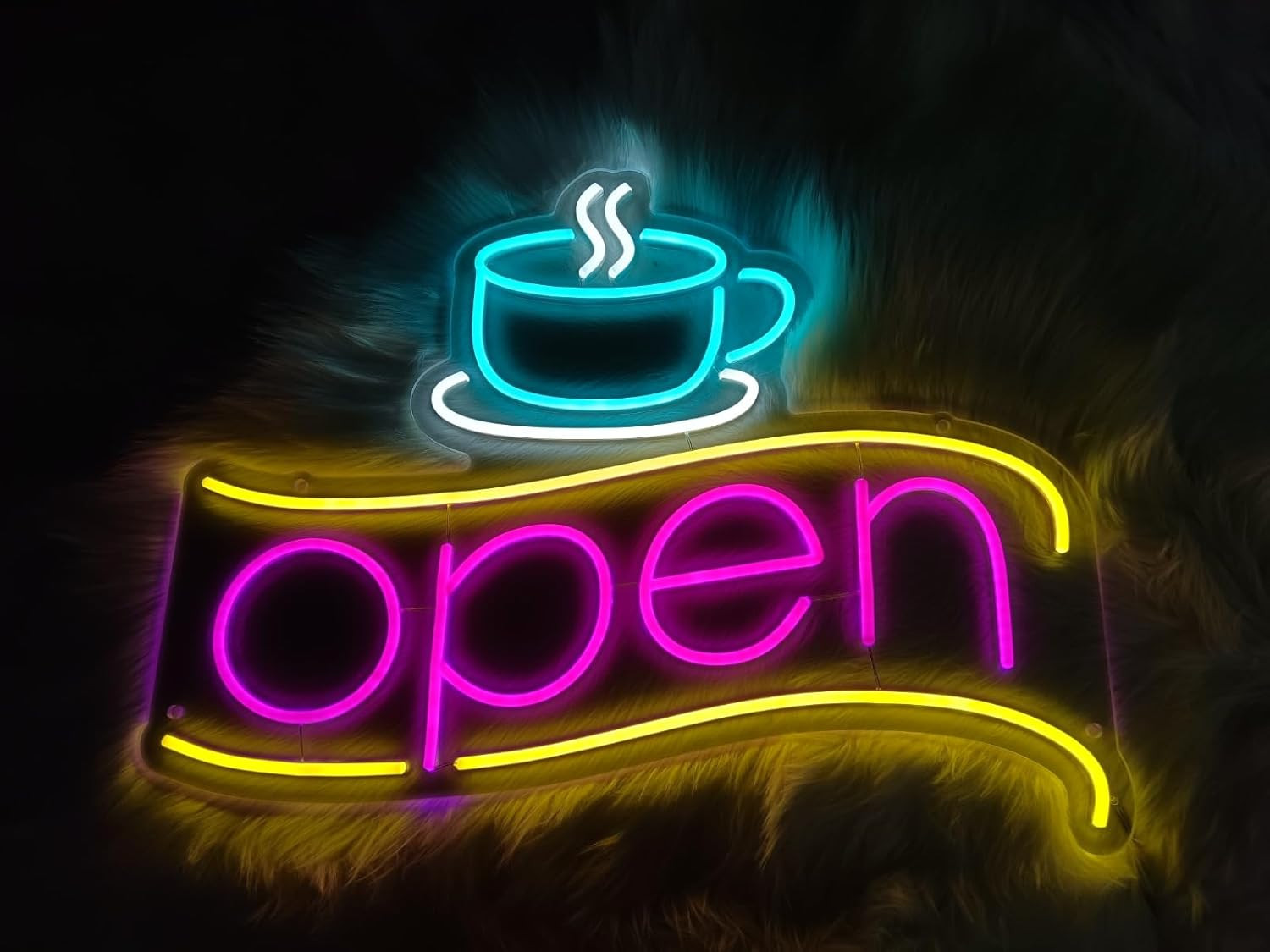 Coffee Bar LED Sign – Wall Art Decor for Cafe & Shop – 24×18 Inches