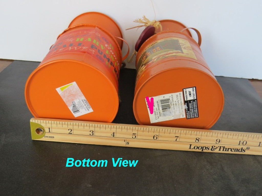 Tin Metal Milk Cans: Fall Autum Harvest Pumpkin Thanksgiving Decor 7-1/2″ /19cm