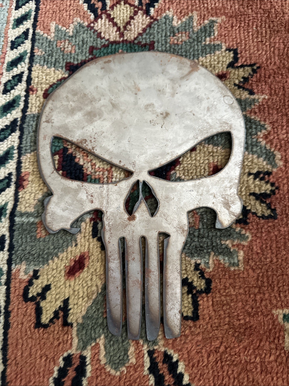 Bare Steel Punisher Skull Cutout 10-inch – Ready to Paint or Powder Coat