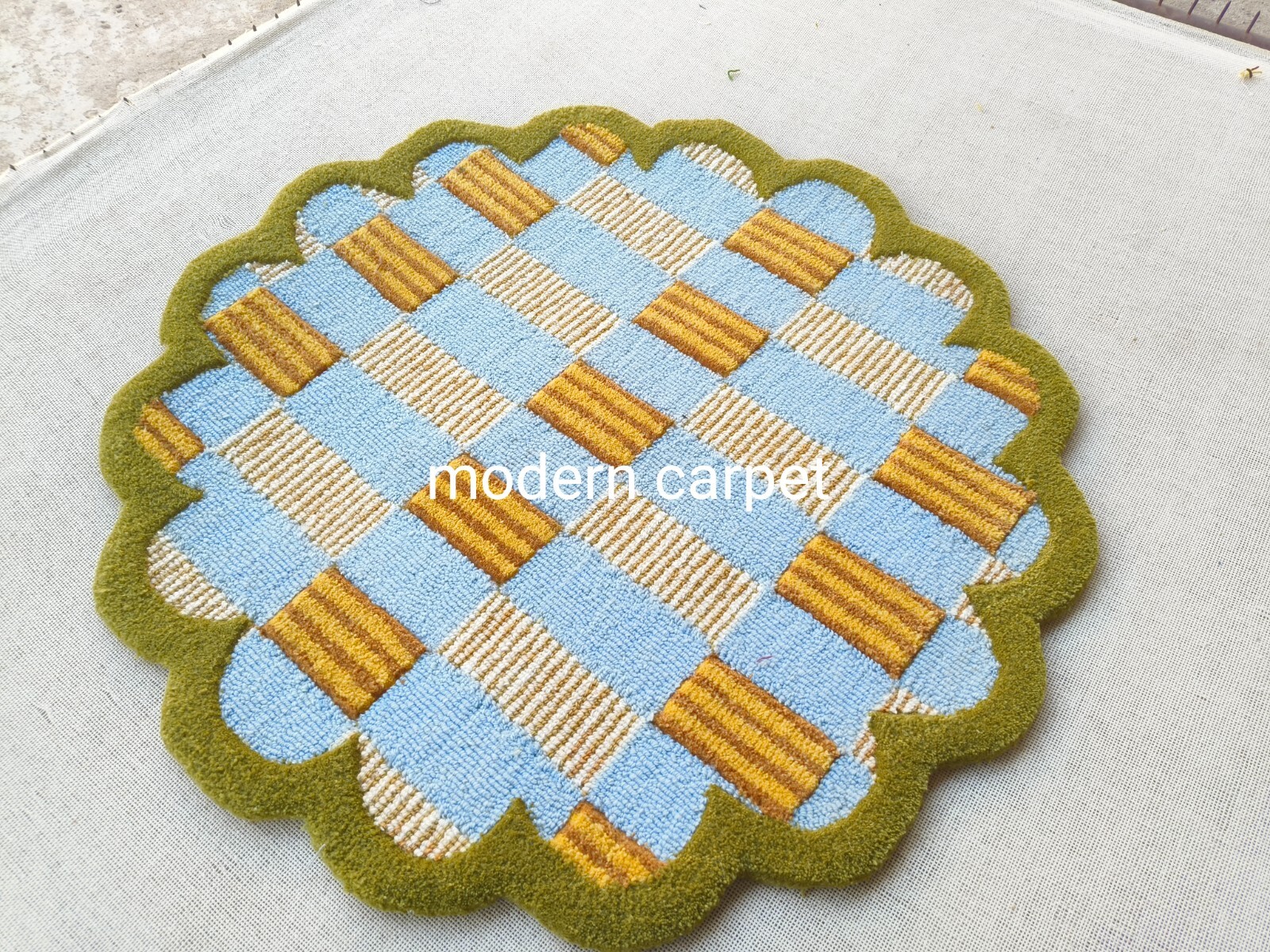 Matilda Goad Plaid Rugs Handmade 100% Woolen Hand Tufted For Home Decoration