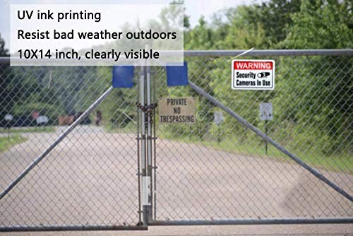 Large Warning Video Surveillance in Use 10×14 inches, 2-Pack(10”x14”)