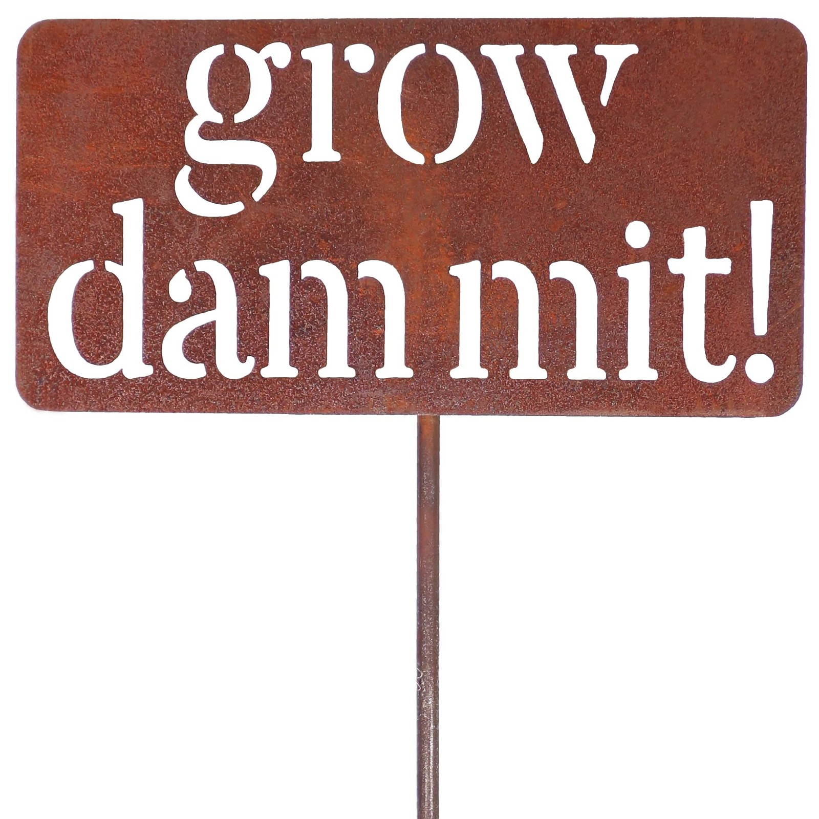 Island Genius Grow Dammit Funny Garden Sign, Unique 19 inches, Multicolor