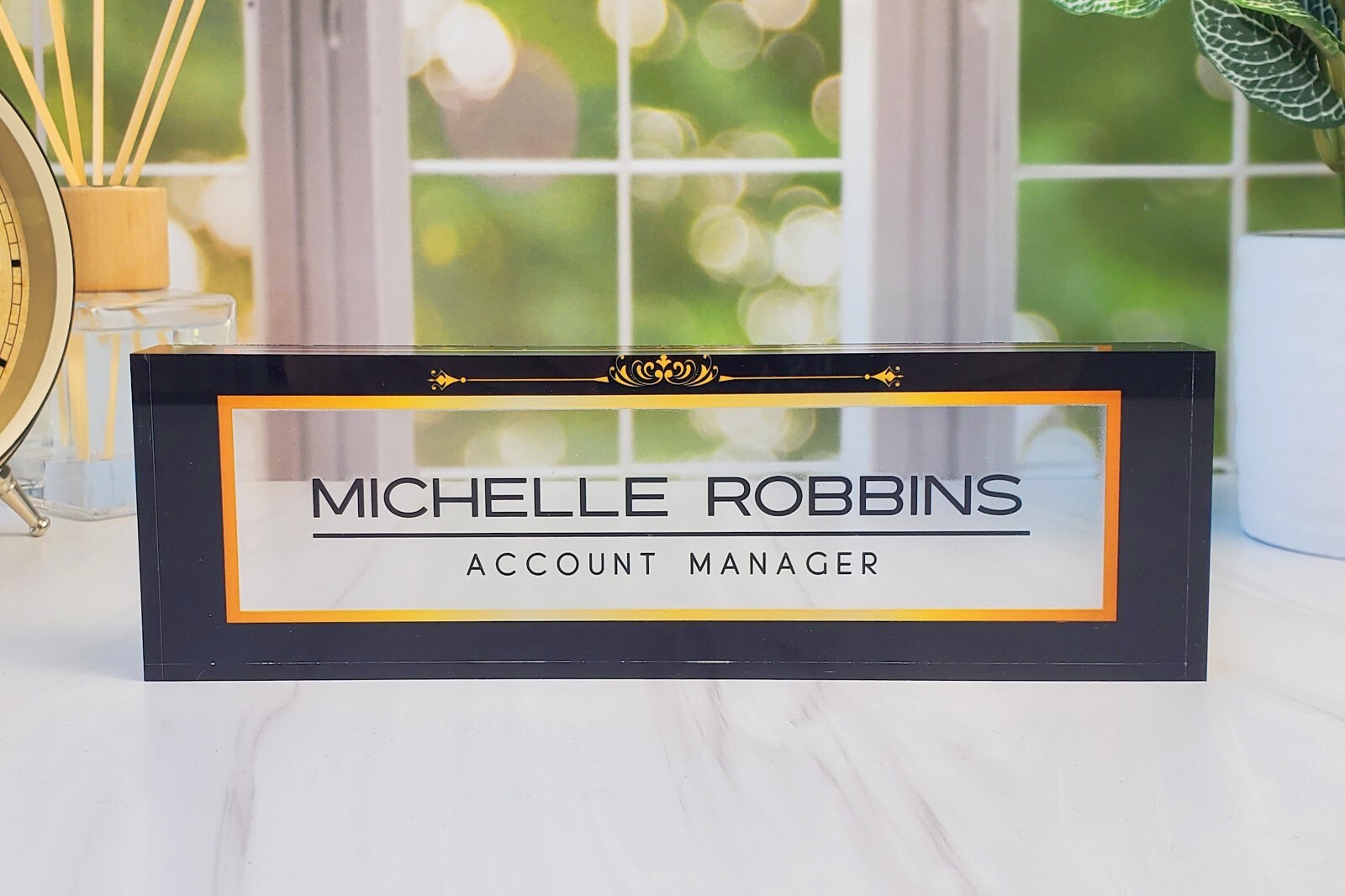 Custom Office Decor Personalized Acrylic Plaque Name Plate for Desk CAB22BB