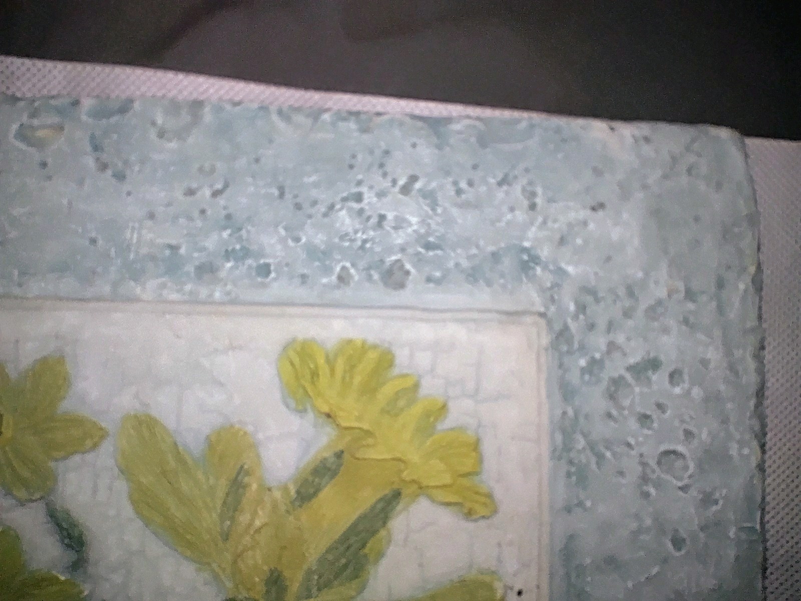 Floral Wall Art Plaque 3 pounds, 11″long, 8″wide,1/2 deep Painted Yellow Flowers