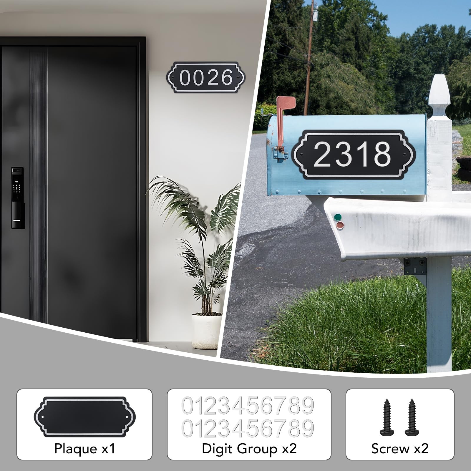 House Numbers for Outside, Address Plaques, Mailbox Numbers, Featuring Two Se…