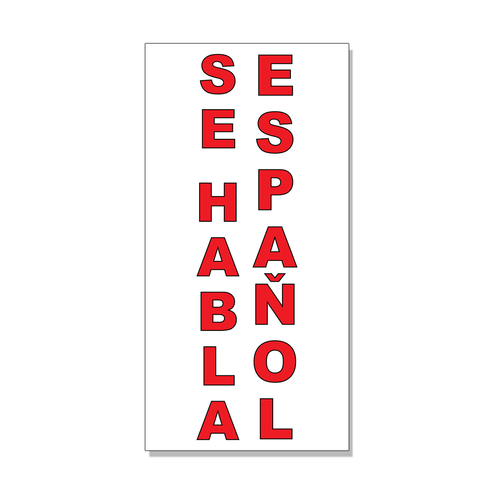 Se Habla Espanol Red DECAL STICKER Retail Store Sign