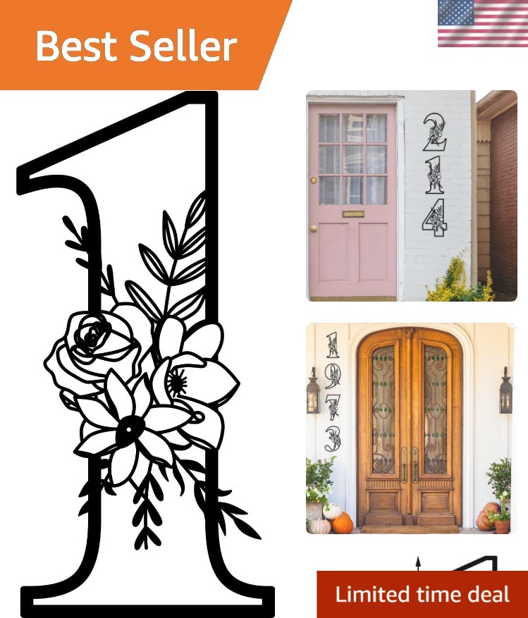 Durable 12 Inch Weather-Resistant Metal Wall Decor Floating Address Numbers