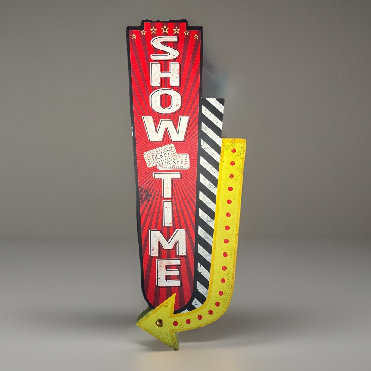 Show Time Light Sign Cinema Theater | Home Theatre Wall Decor | 3 Light Bulbs