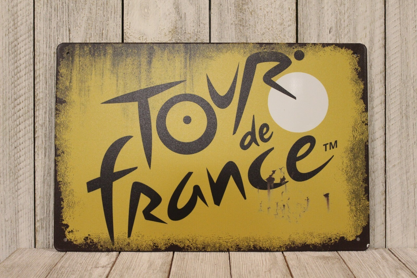 Tour de France Tin Sign Metal Flag Logo Vintage Look Bike Shop Race Cycling