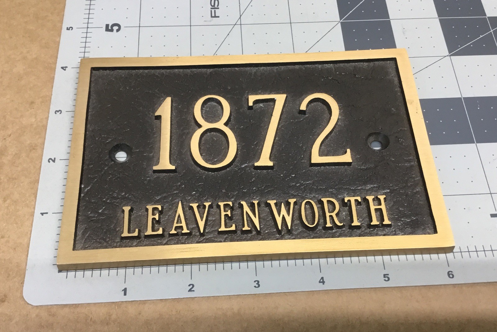 1872 Historic House Plaque 1872 Leavenworth 6’’x4’’ Heavy Cast Bronze………[B50]
