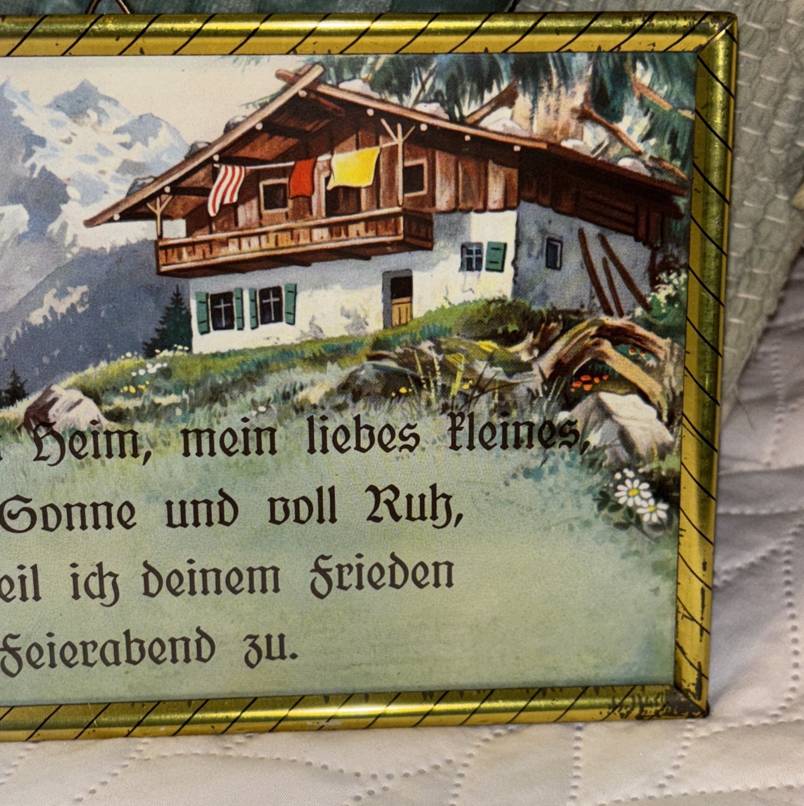 Vintage German Haussegen, “ My Home My Dear Little One”, Longing For Home