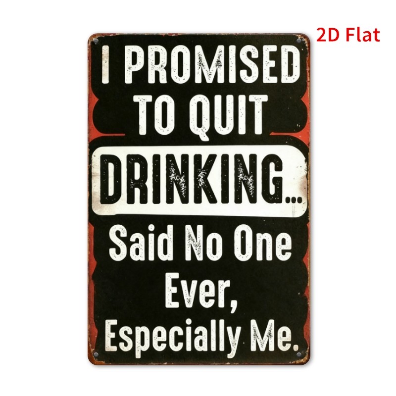 Drink Pattern Metal Sign 7.87×11.8 Inches