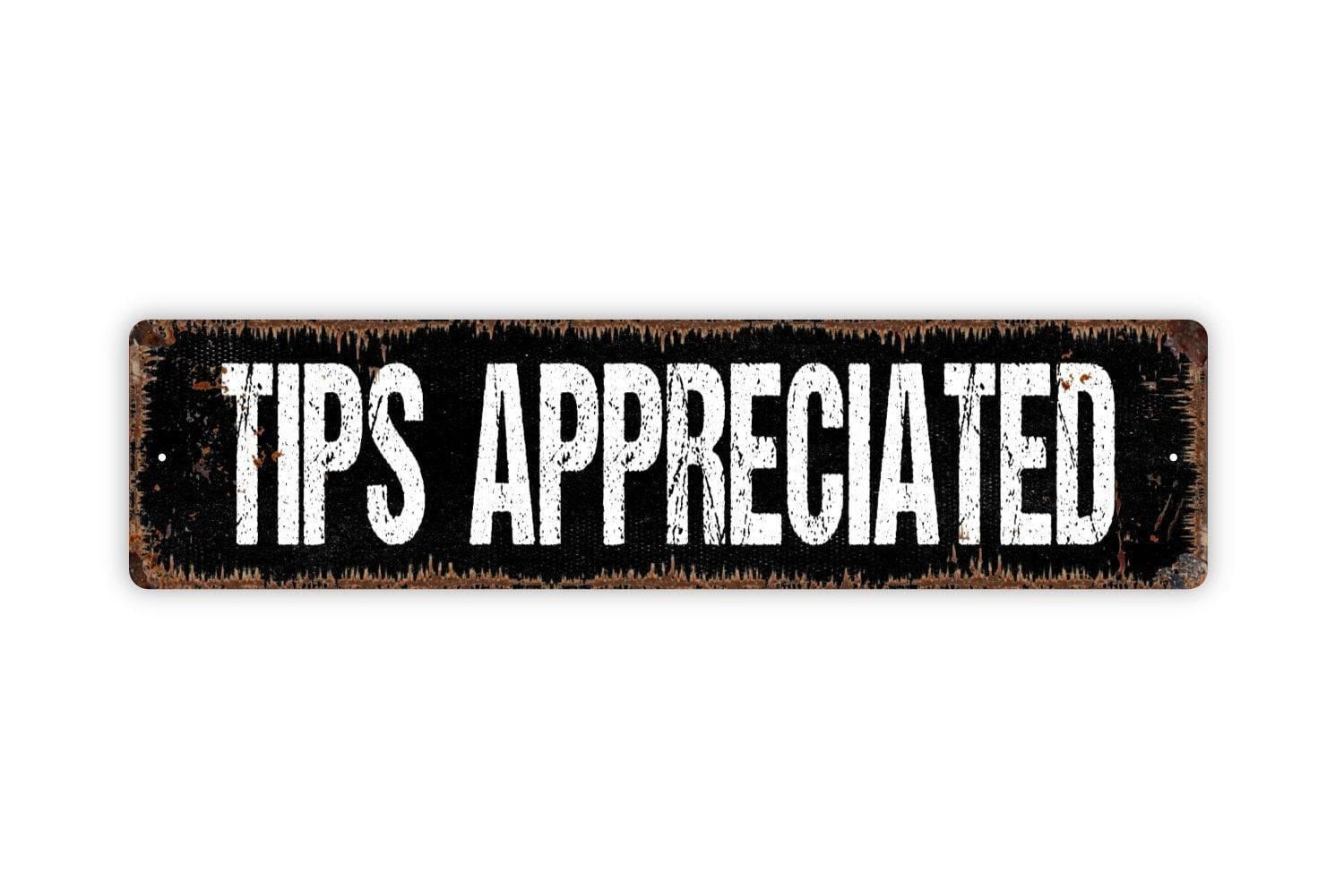 Tips Appreciated Sign | Gratuity Welcome Counter Wall Art | Small Business