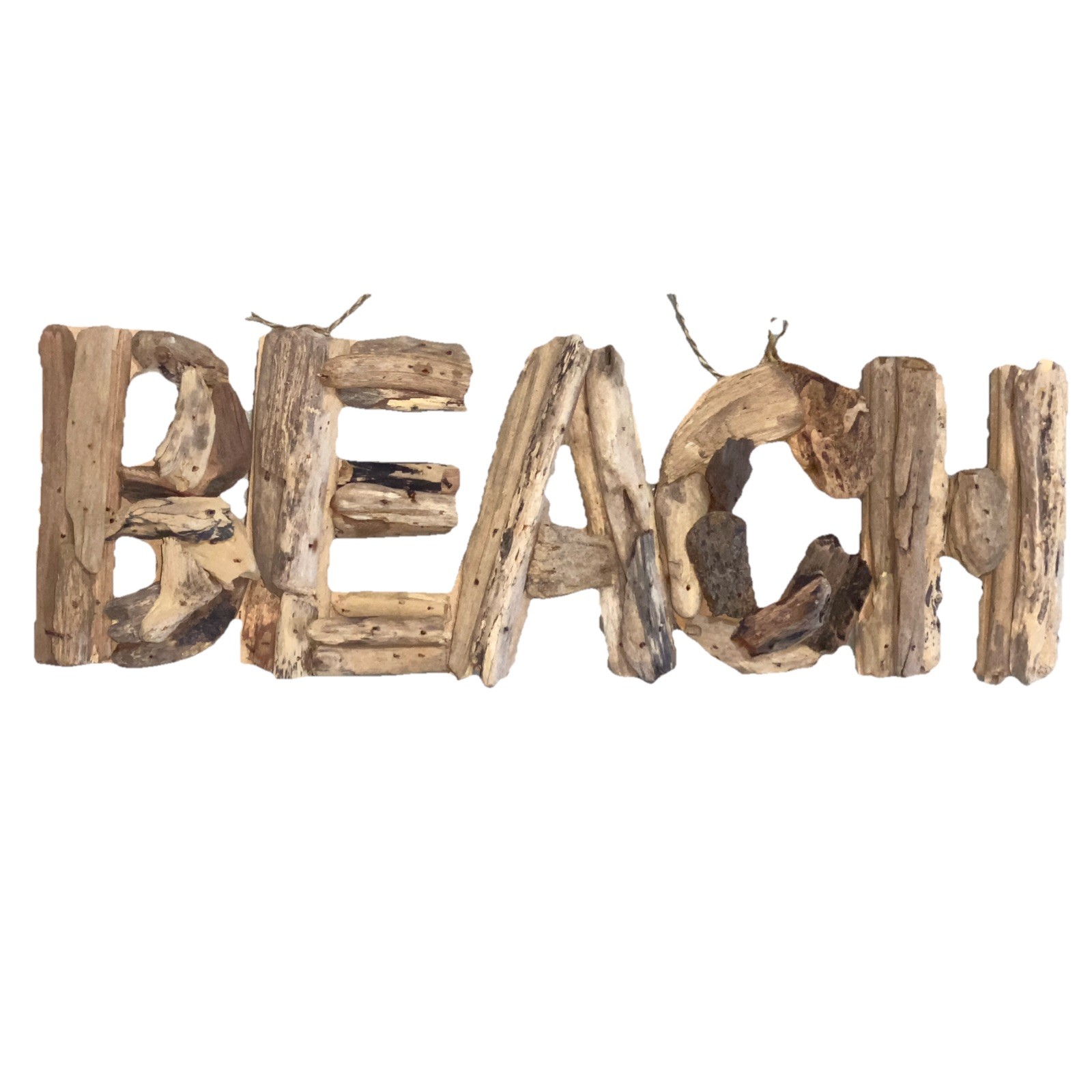 BEACH Driftwood Wall Art Hand Made Wood WALL Hanging Home Decor