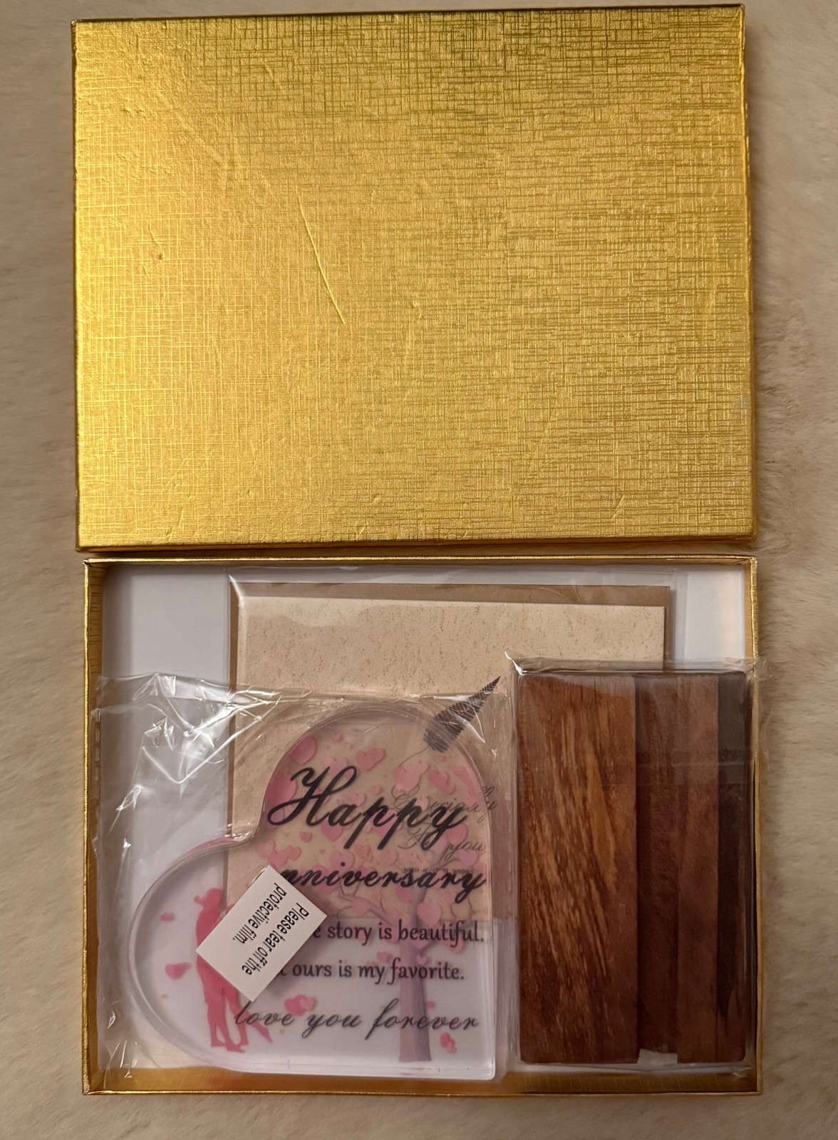 Happy Anniversary Gift for Wife -Heart Shaped Acrylic Decor