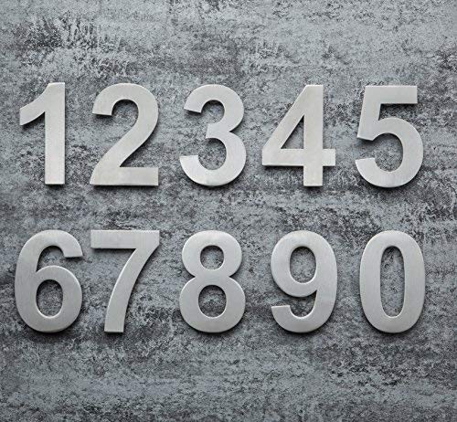 8 Inch Brushed Stainless Steel Floating Modern House Number 1 Solid 304