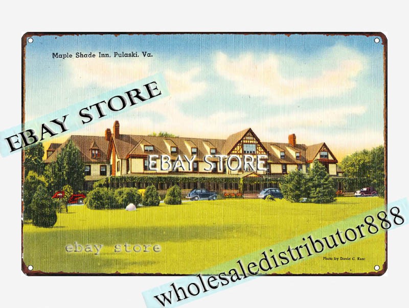 1930-45 Maple Shade Inn, Pulaski, Virginia tin sign affordable art prints