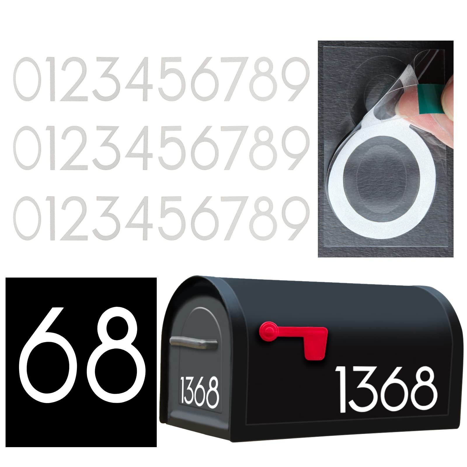1.5 inch mailbox numbers number stickers for outside (3 sets） 1.5 inch