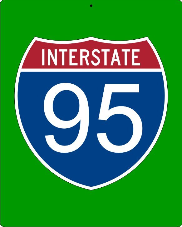 Metal Interstate Custom Highway Sign – Your Choice of Number and Sign Size