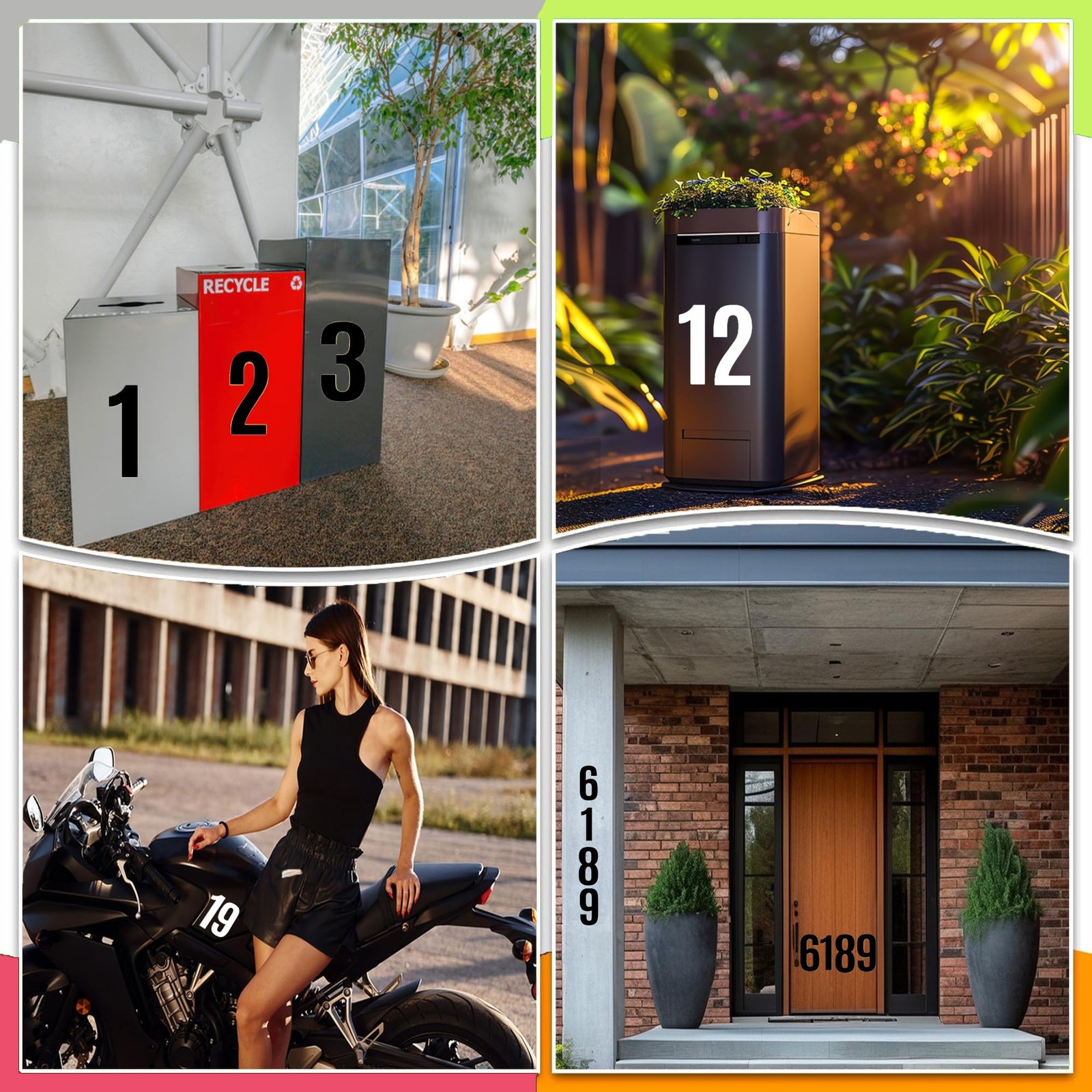 3″ Numbers Stickers 10 Sheets Vinyl Black Mailbox Number Stickers Waterproof Sel