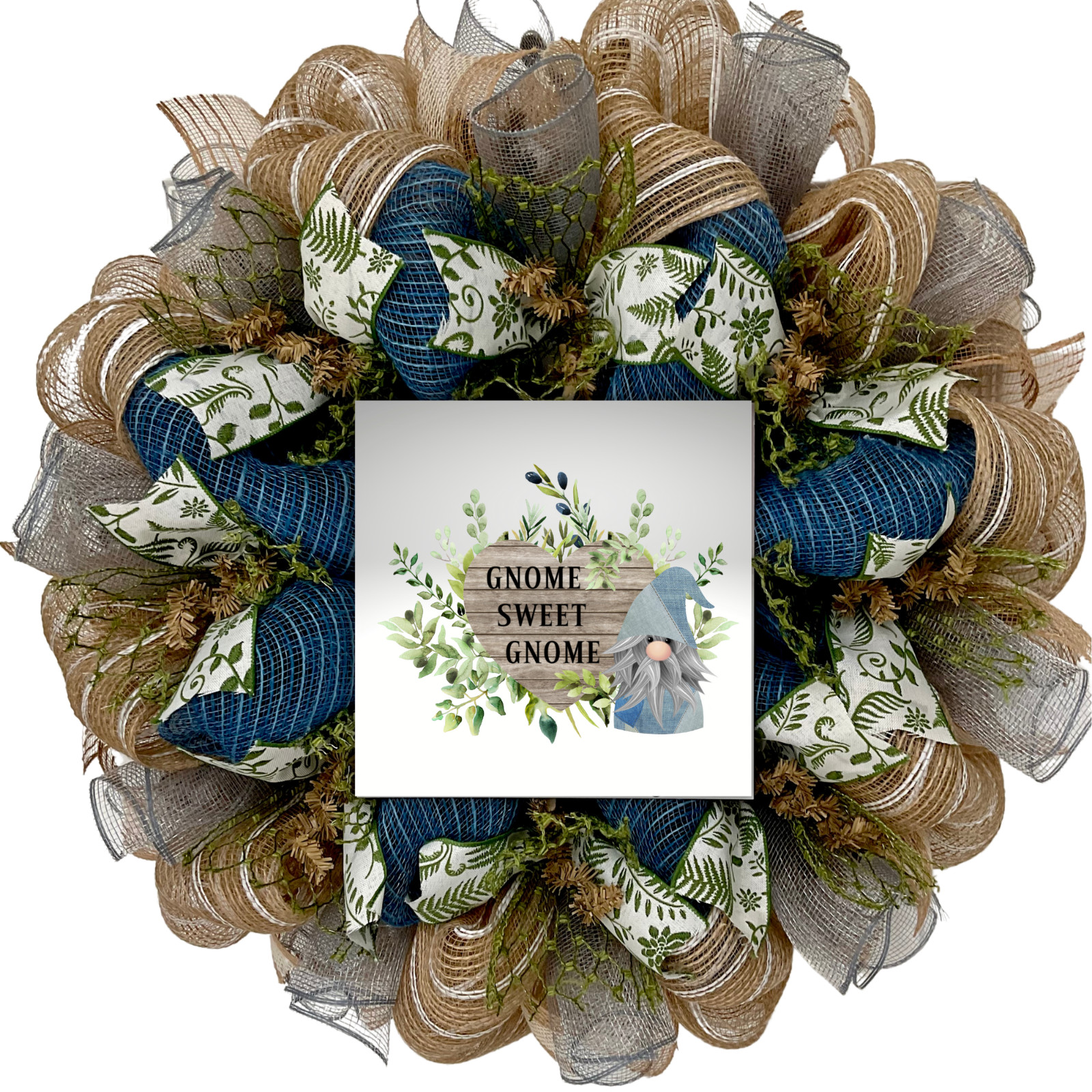 Gnome Sweet Gnome Personalized All Occasion Wreath