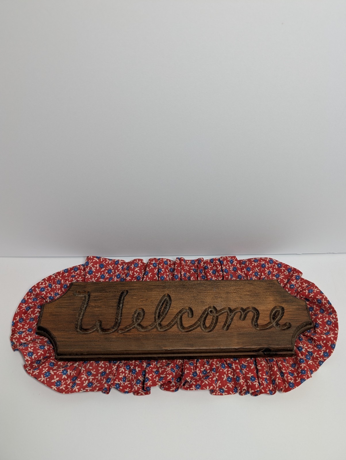 Front Door Engraved Wood WELCOME Sign Cottagecore Wooden Entrance Wall Hanging