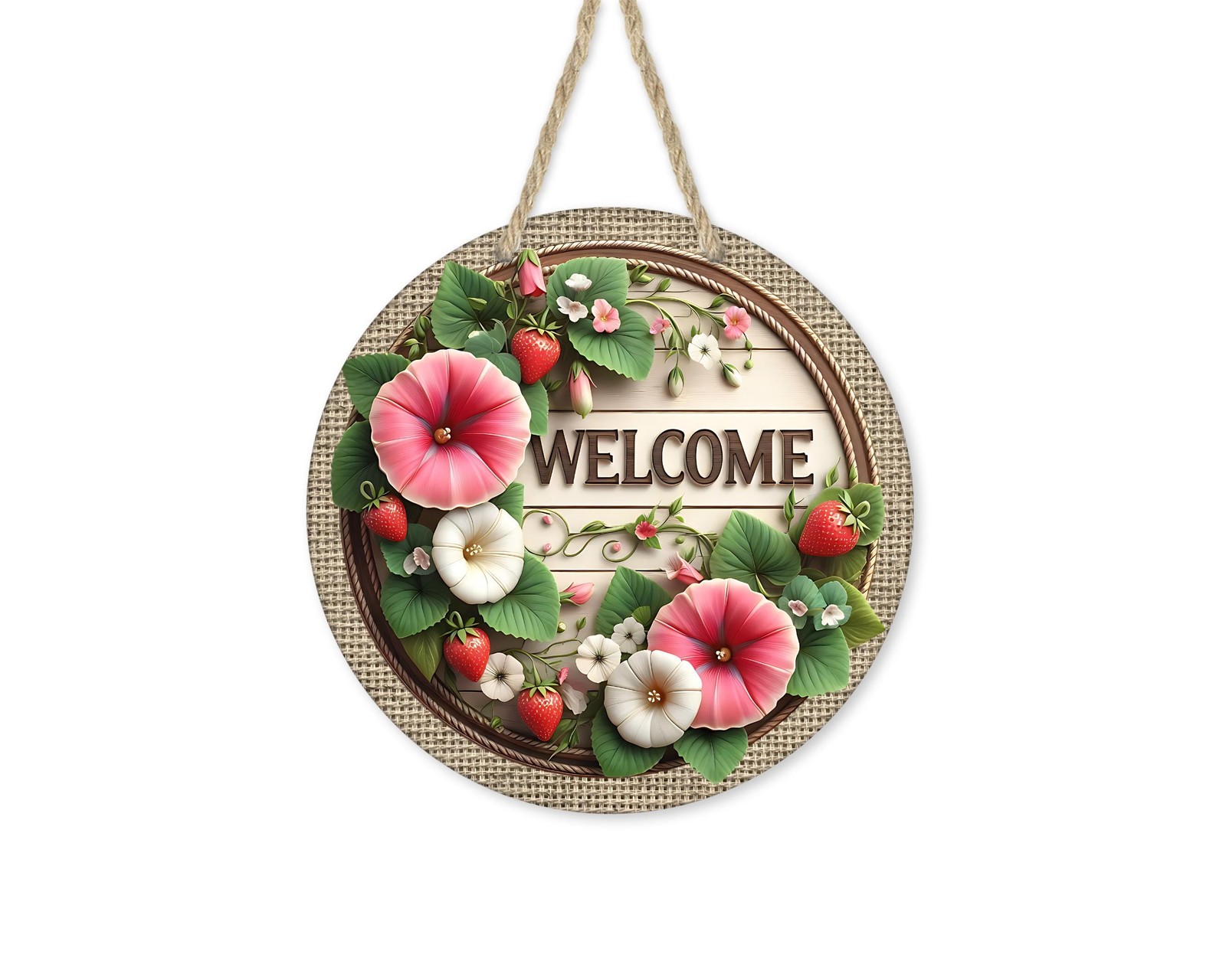 Aluminum Door Sign Petunias Floral Design UV Protected Outdoor Sign