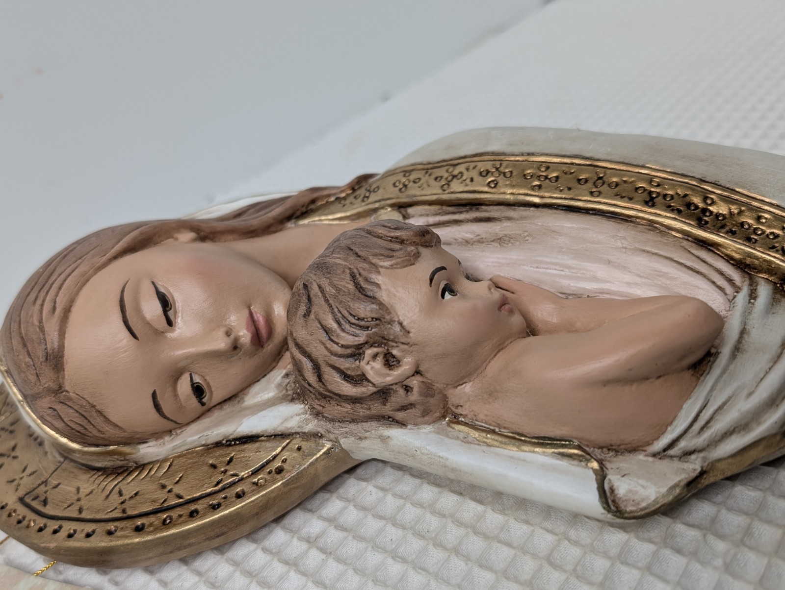 Vtg Liscano Inc Madonna & Child Catholic Wall Plaque New Tag Original Box 11″