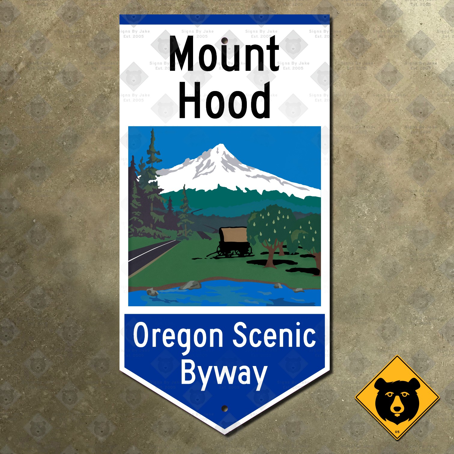 Oregon Mount Hood Scenic Byway route marker highway road sign 12×24