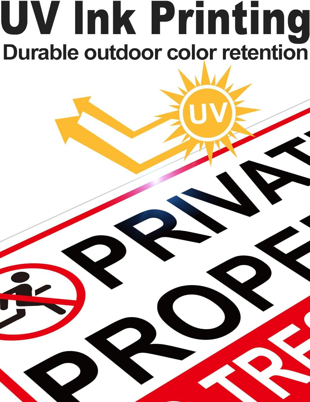 4 Pack Large No Tresspassing Sign Private 8X12 Inch Rust Free Aluminum, Sturdy