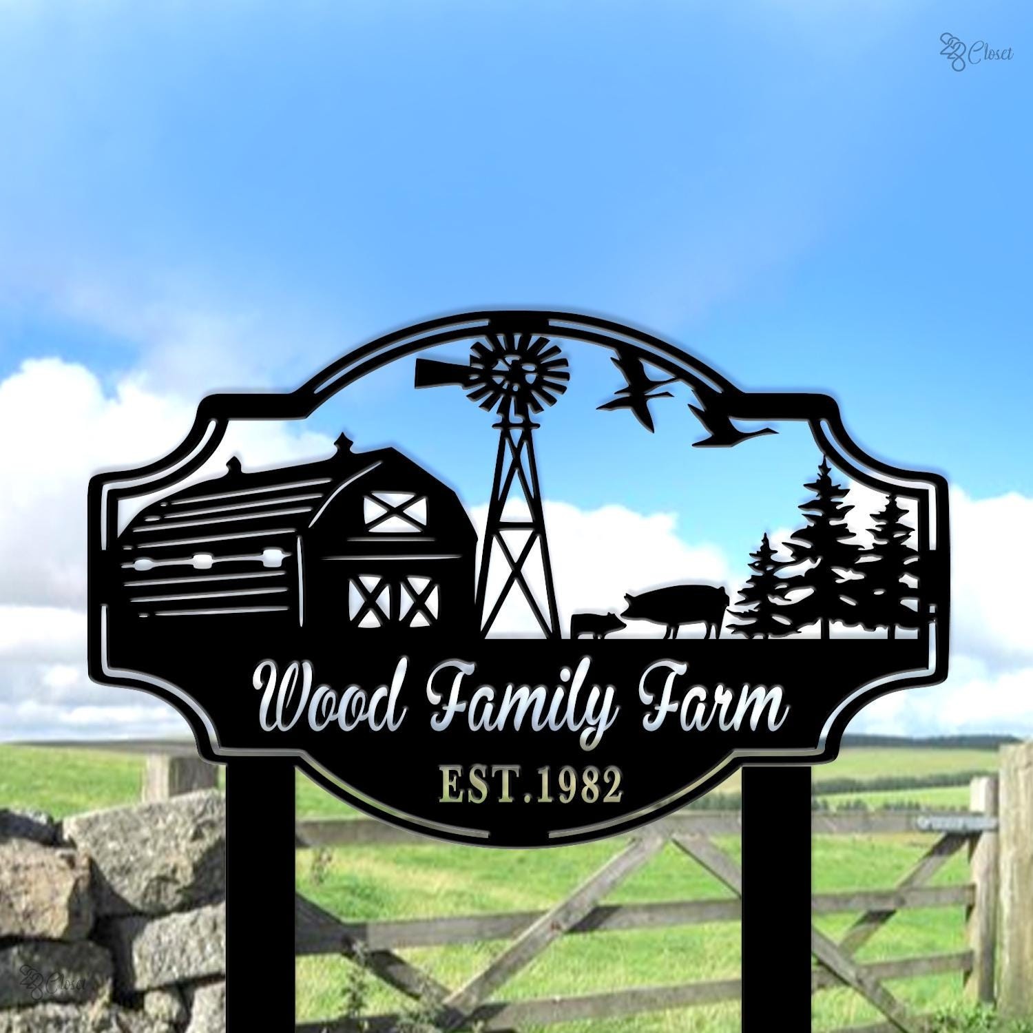Custom Farm Sign, Personalized Metal Tractor Barn,Gift for farm,Family Farm Sign