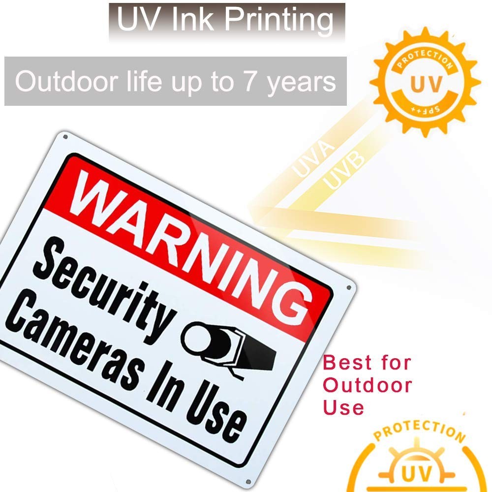 Large Warning Video Surveillance in Use 10×14 inches, 2-Pack(10”x14”)