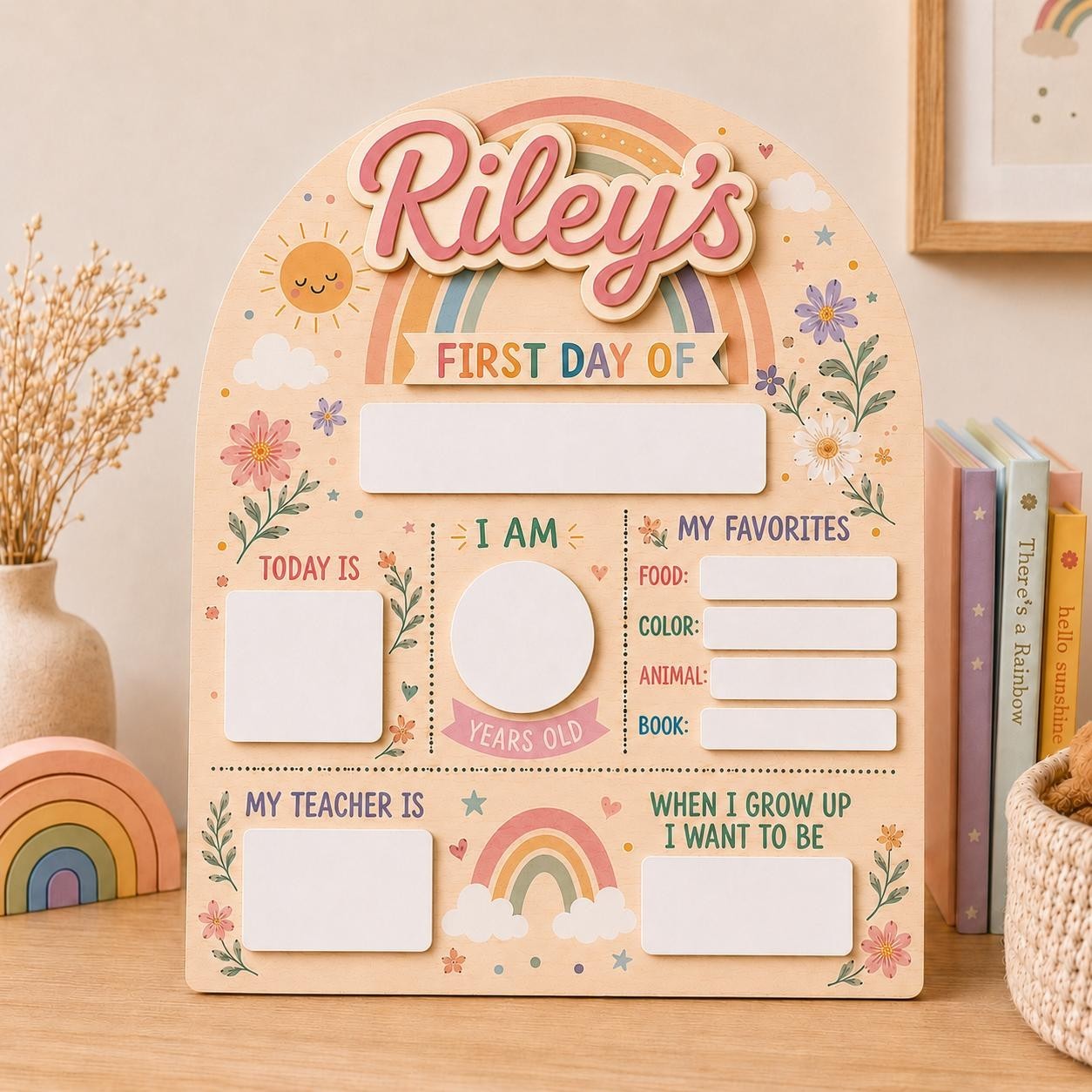 Personalized First & Last Day of School Sign, Kids Back to School Board