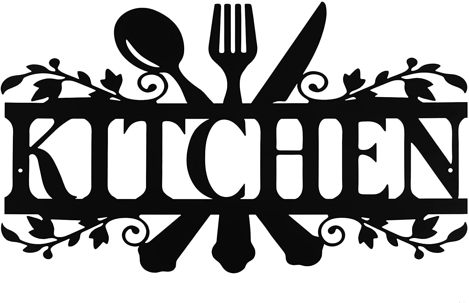 Black Kitchen Metal Sign, Farmhouse Kitchen Pictures Wall Decor Rustic Wall Art