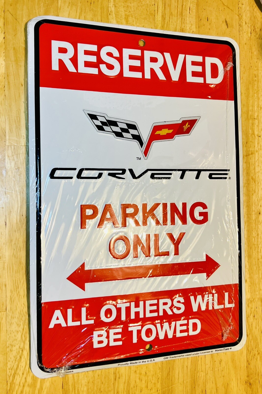 Chevy Corvette Parking Vette Tin Metal Sign Game Room Garage Man Cave Wall Decor