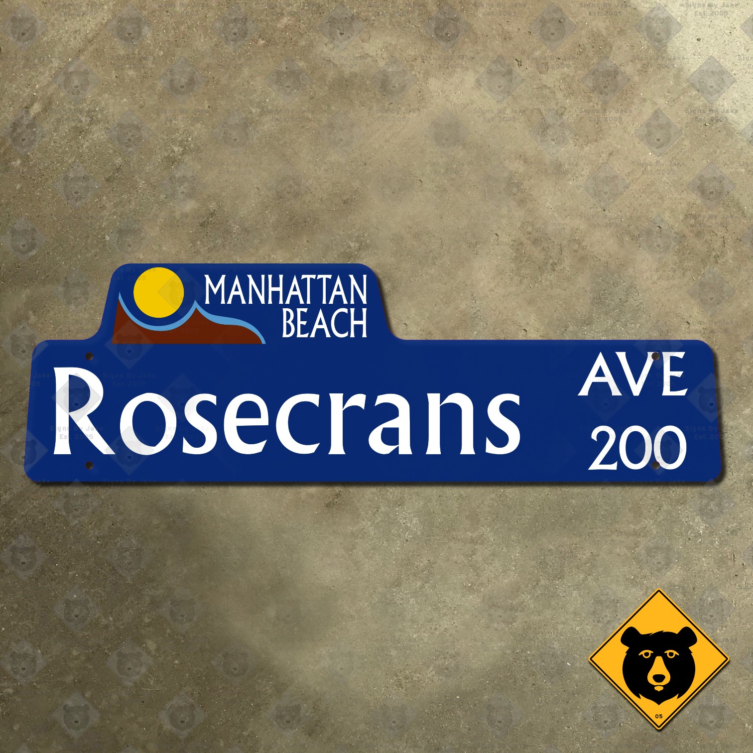 Manhattan Beach California Rosecrans Avenue street road sign 20×6