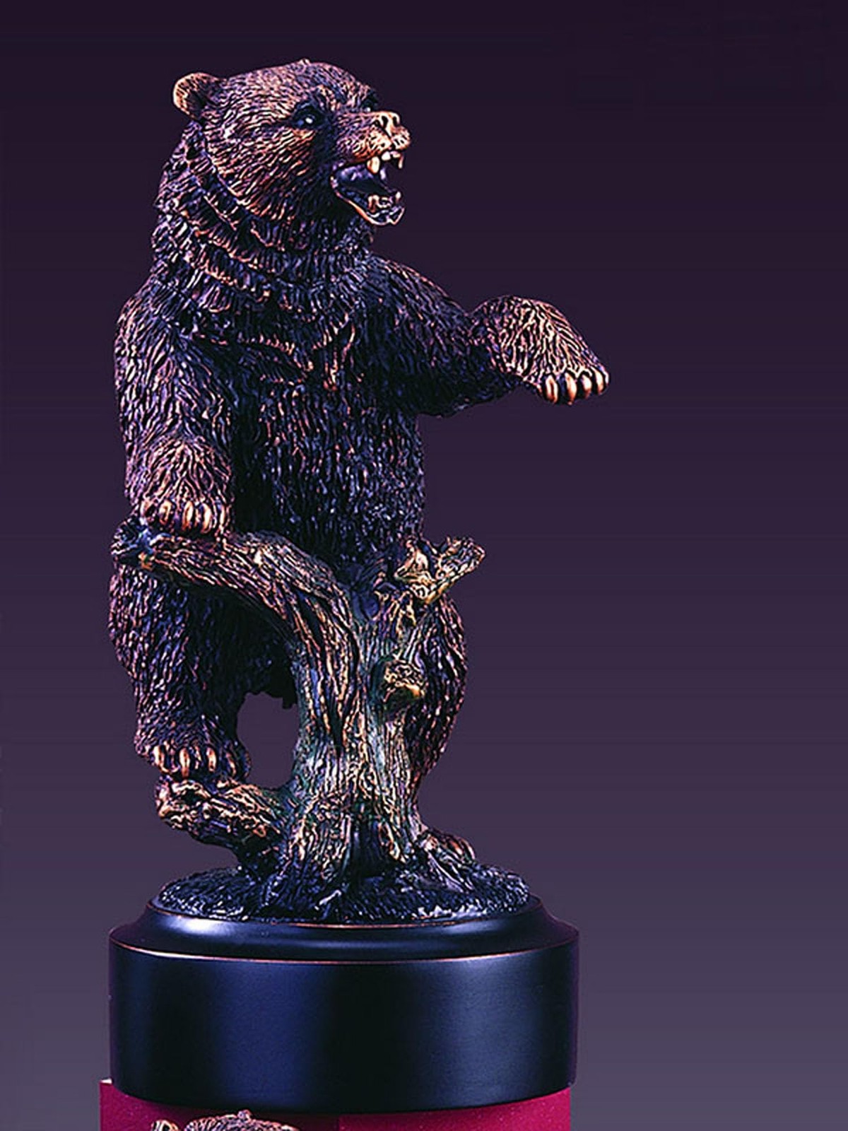 F13074 Bear Bronze Plated Resin Sculpture – 3.5 x 4 x 7.5 in.