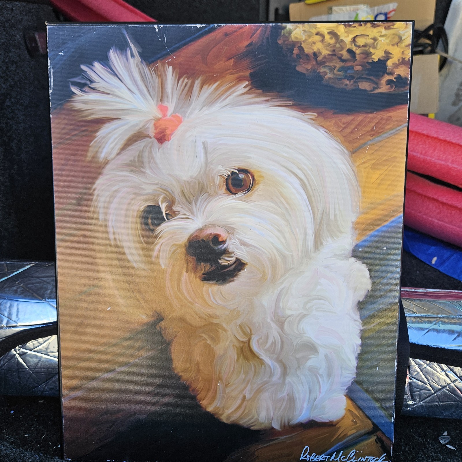 Puppy Dog Art Print Wood Wall Plaque By Robert McClintock 14″ X 11″