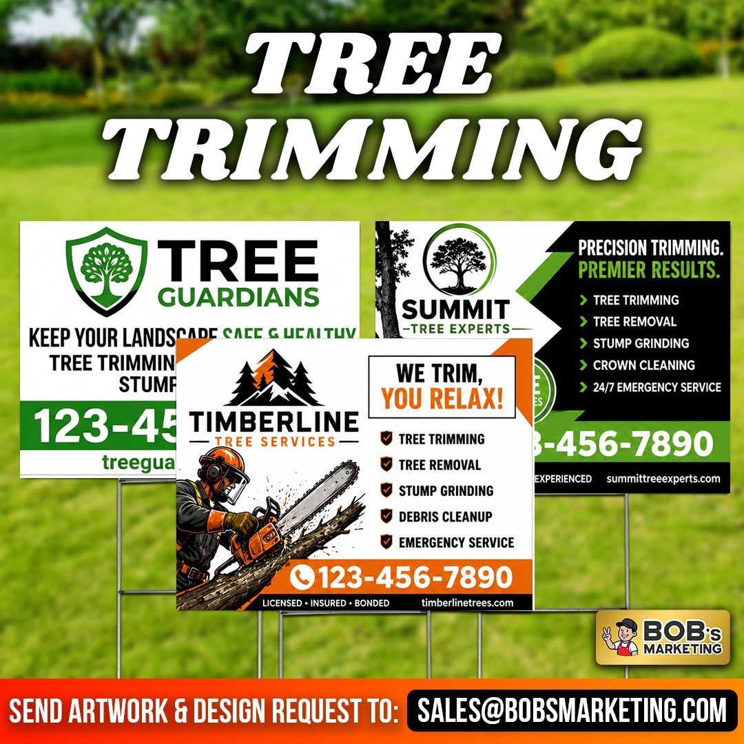 5 Pack Custom Yard Signs 24×18 Full Color Wholesale Printing + Metal H Stakes