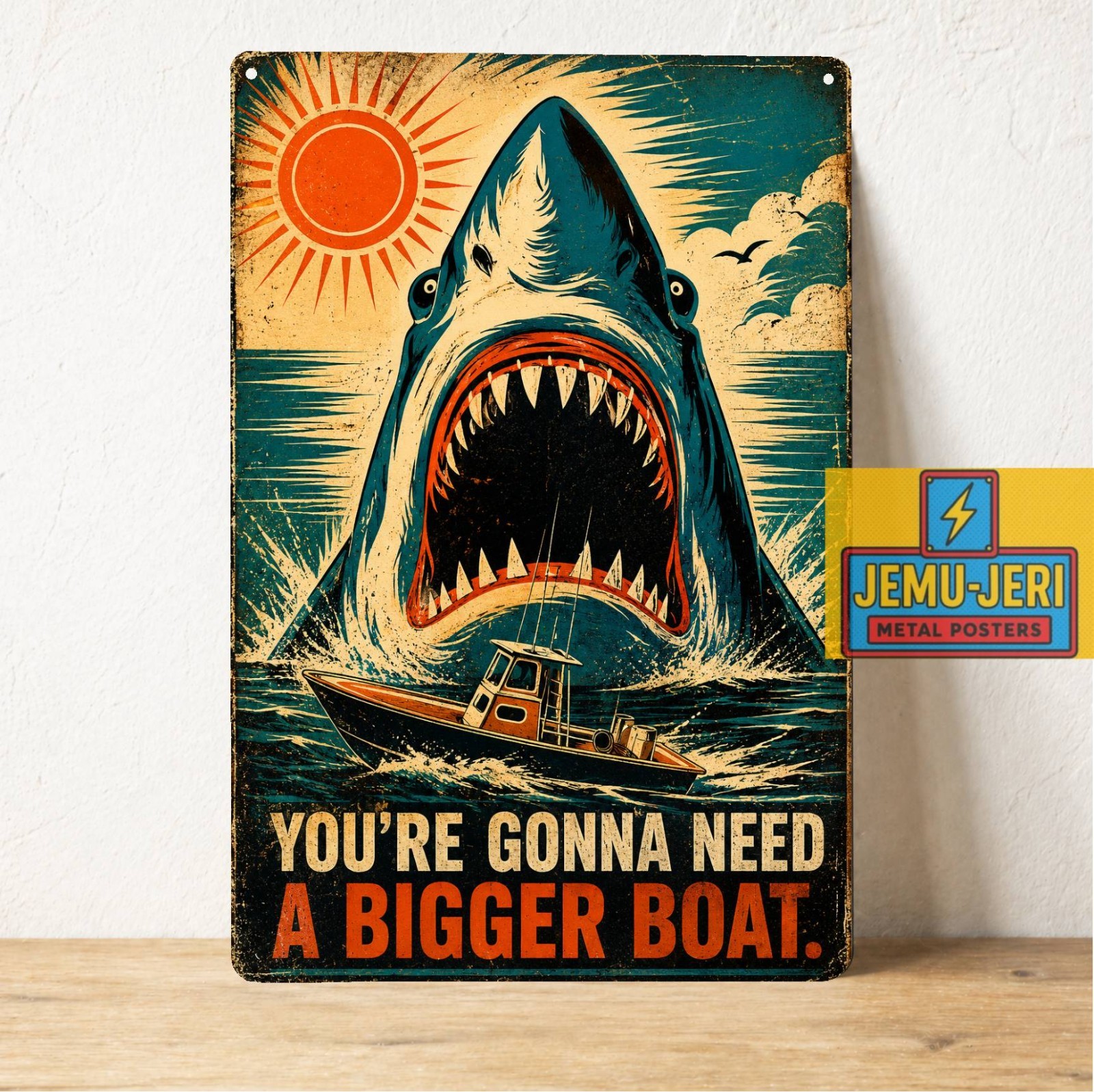 Jaws You’re Gonna Need a Bigger Boat Shark Vintage Metal Tin Sign Retro 20x30cm