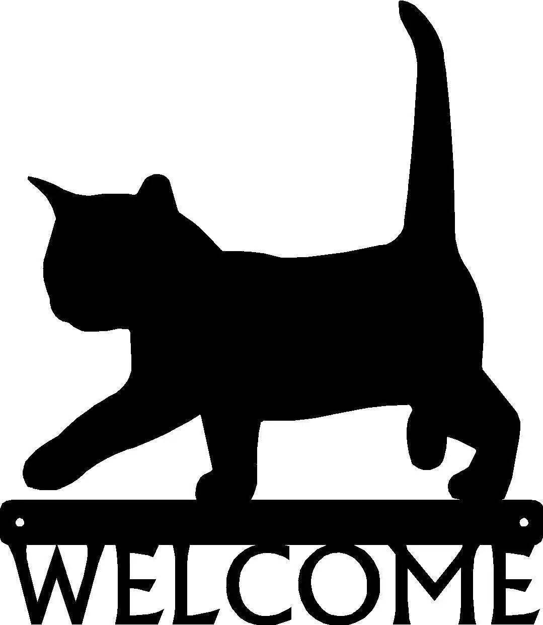 Cat #02 Welcome Sign – Made in America – Outdoor Decor