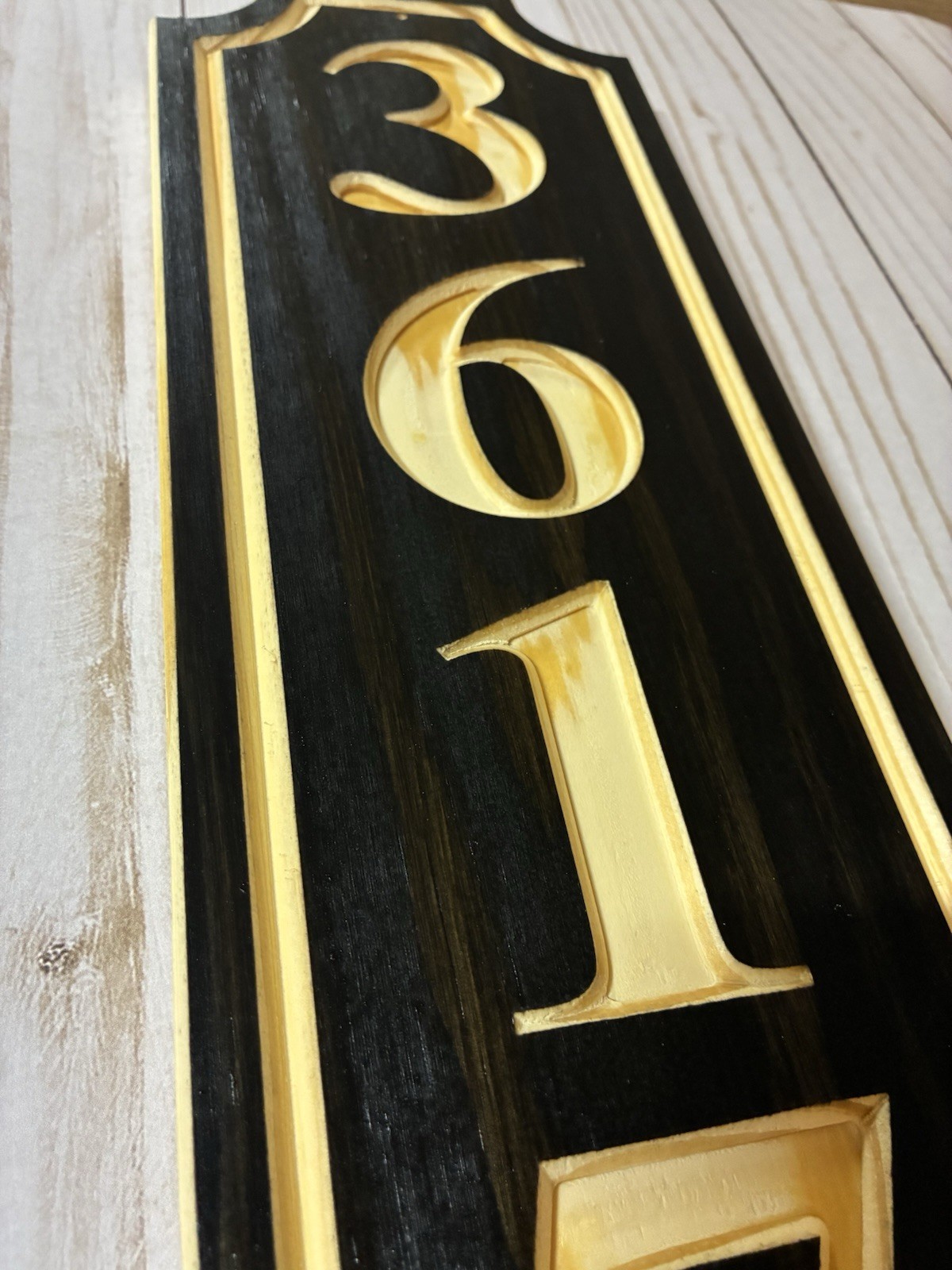 5.25”x16” House Sign Street Address Number Plaque Outdoor Wood Mailbox Sign