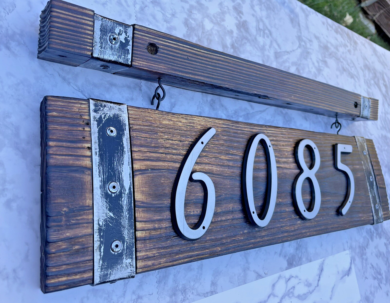 Custom House Number Wood. Personalized Address Sign. 8.5×20.5in 4-5 Number Sign