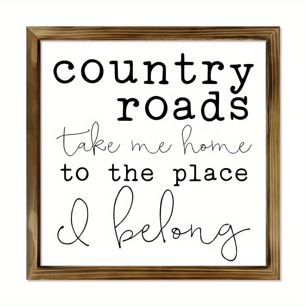 1PC Country Road Sign Country Farmhouse Style Wood Panel Painting