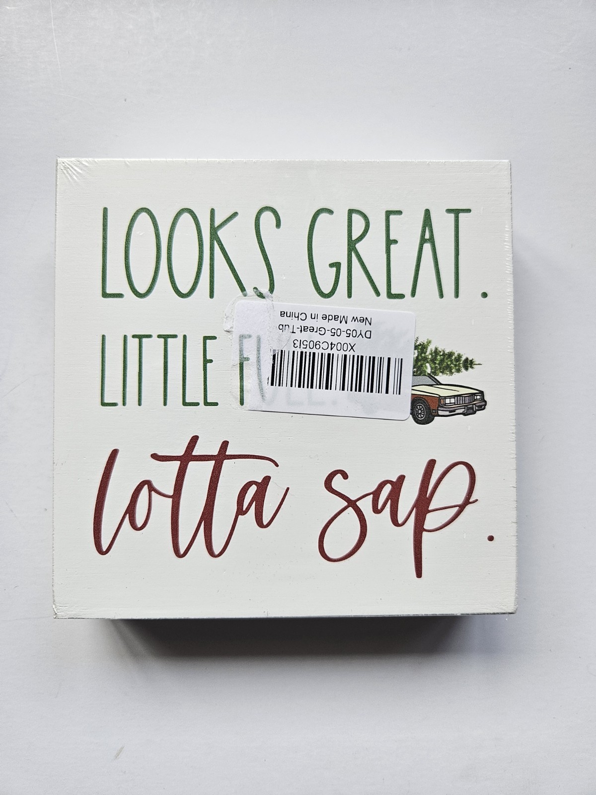 Christmas Tree Decorative Sign 5 x 5″ Home Decor Looks Great Lotta Sap