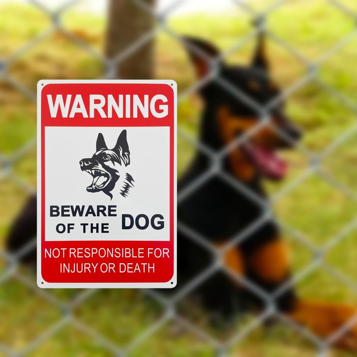 Beware of Dog Sign, 2-Pack 12*8 Inches Rust Free Aluminum, Reflective,